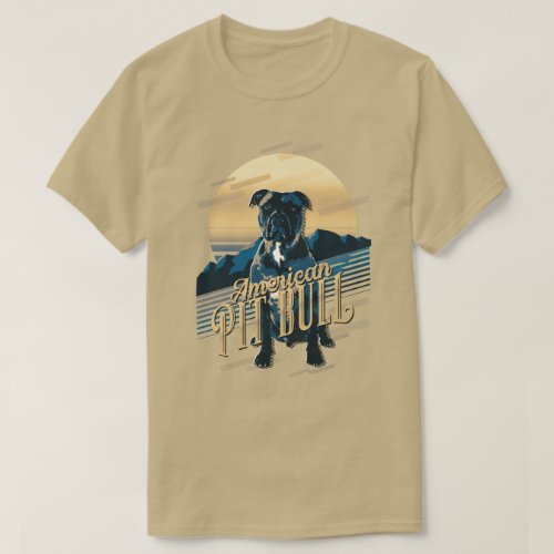 Retro Graphics American Pit Bull Blue ID754 T_Shirt