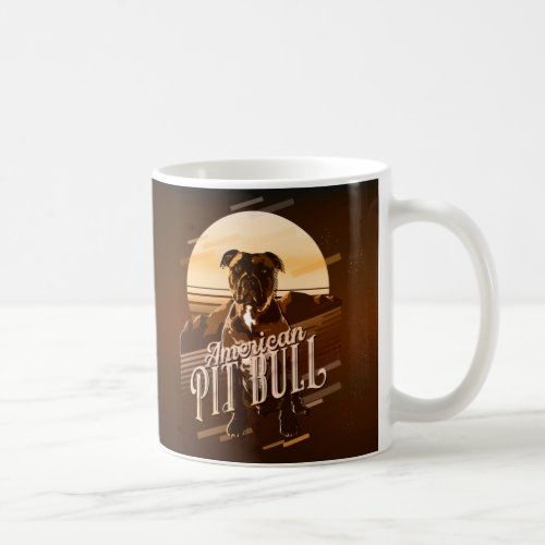Retro Graphics American Pit Bull Gold ID754 Coffee Mug