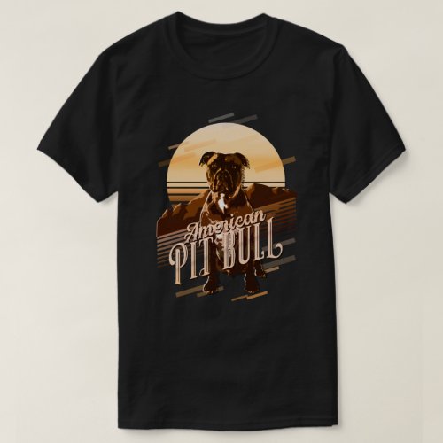 Retro Graphics American Pit Bull Gold ID754 T_Shirt