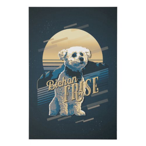 Retro Graphics Bichon Frise Blue ID754 Faux Canvas Print