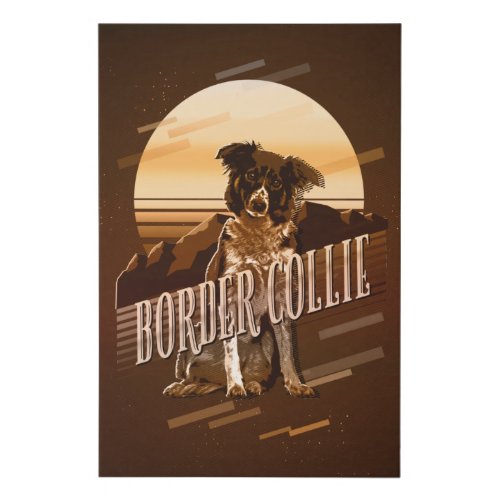 Retro Graphics Border Collie Gold ID754 Faux Canvas Print