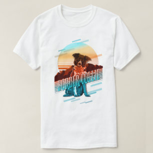Retro Graphics Border Collie Multi-Color ID754 T-Shirt