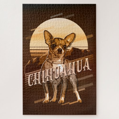 Retro Graphics Chihuahua Gold ID754 Jigsaw Puzzle