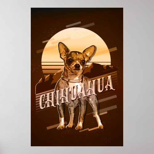 Retro Graphics Chihuahua Gold ID754 Poster