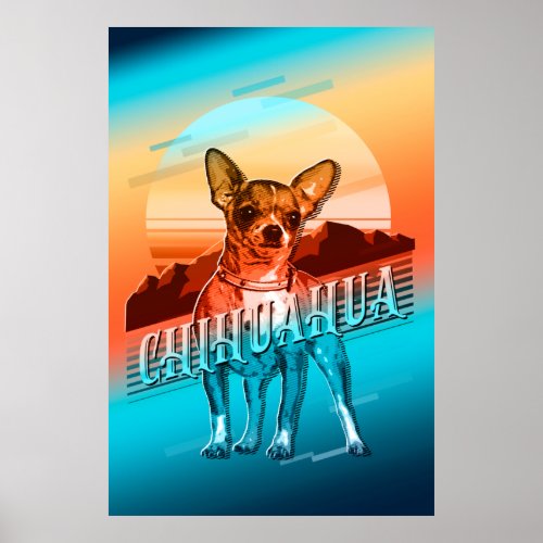 Retro Graphics Chihuahua Multi_Color ID754 Poster