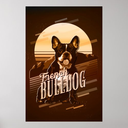 Retro Graphics French Bulldog Gold ID754 Poster