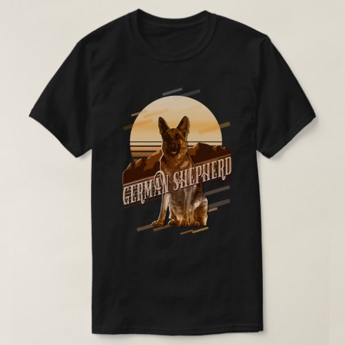 Retro Graphics German Shepherd Gold ID754 T_Shirt