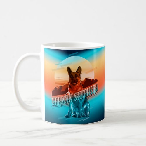 Retro Graphics German Shepherd Multi_Color ID754 Coffee Mug