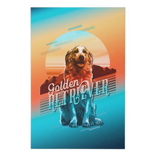 Retro Graphics Golden Retriever Multi_Color ID754 Faux Canvas Print