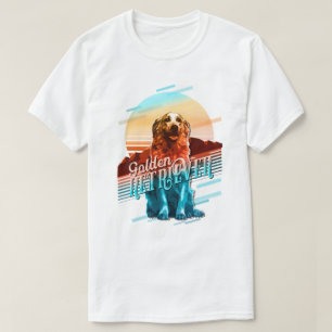 Retro Graphics Golden Retriever Multi-Color ID754 T-Shirt