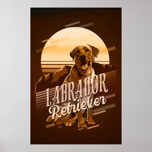Retro Graphics Labrador Retriever Gold ID754 Poster