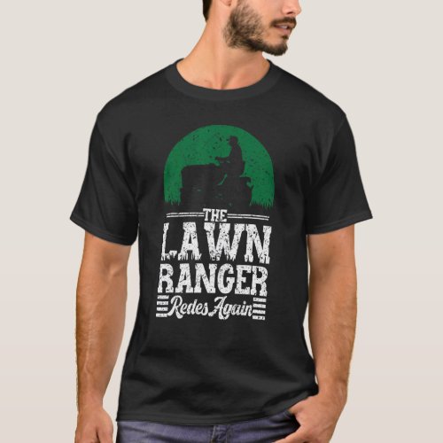 Retro Grass Lawn Mower Mowing Lawn Ranger Rides Ag T_Shirt