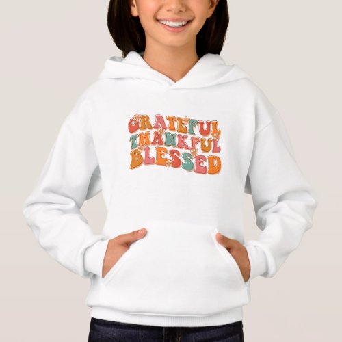 Retro Grateful Thankful Blessed Thanksgiving Hoodie