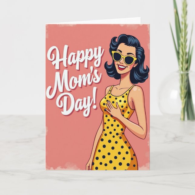 Retro Gratitude Woman Smile Card (Front)