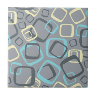 Retro Gray and Yellow Ceramic Tile