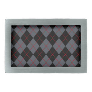 Retro Gray Argyle Belt Buckle