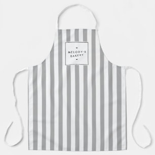 Retro Gray Candy Stripes Apron