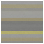 Retro Gray Mustard Horizontal Stripes Fabric