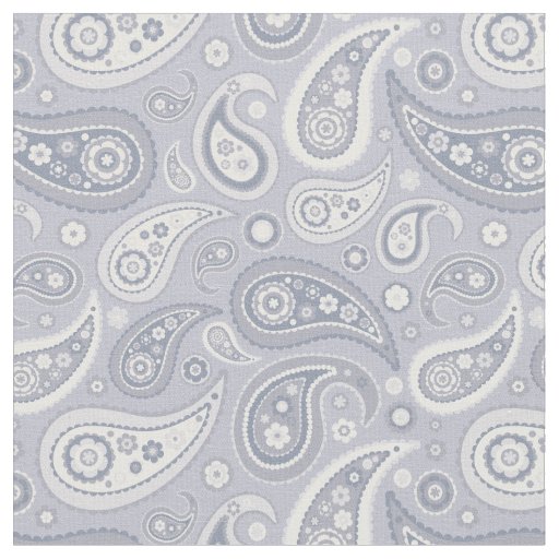 Retro Gray Paisley Pattern Fabric