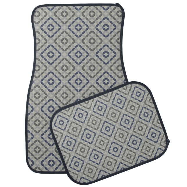 Retro Gray Pattern Set of Car Mats (Set)
