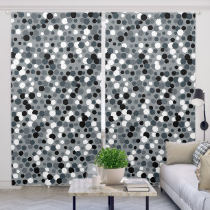 Retro Gray Polka Dots Pattern Curtains