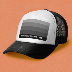 Retro Gray Stripes with Simple Sans Serif Name Trucker Hat