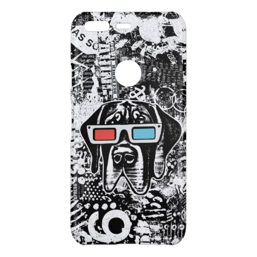 Retro Great Dane With 3D Glasses Pixel Case