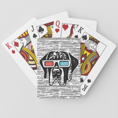 Retro Great Dane With 3D Glasses Playing Cards