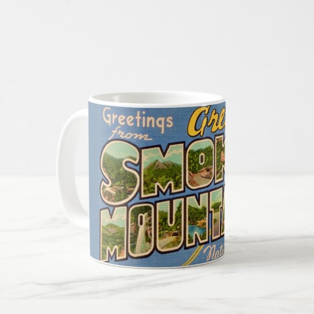 Retro Great Smoky Mountains Coffee Mug (Front Left)