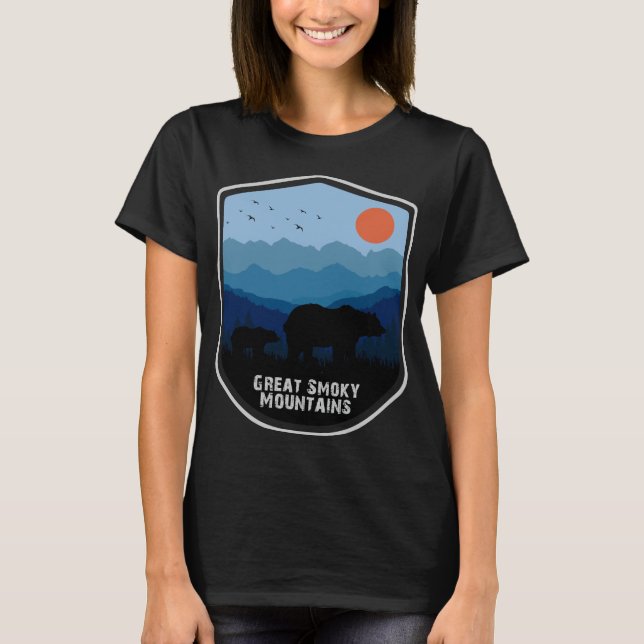 Retro Great Smoky Mountains National Park Bears T-Shirt (Front)