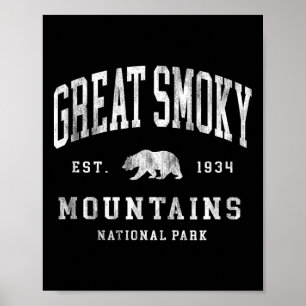 Retro Great Smoky Mountains National Park Mens Wom Poster