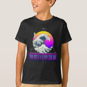 Retro Great Wave off Kanagawa Vaporwave T-Shirt