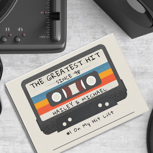 Retro Greatest Hit Cassette Wedding Song Request Enclosure Card