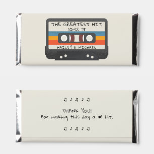 Retro Greatest Hit Cassette Wedding Thank You Hershey Bar Favors