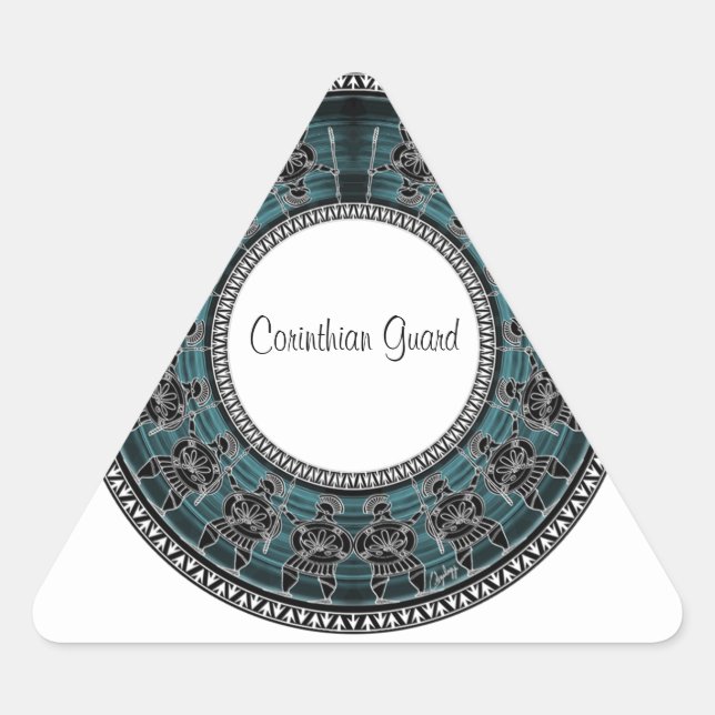 Retro Greek Disc Triangle Sticker (Front)