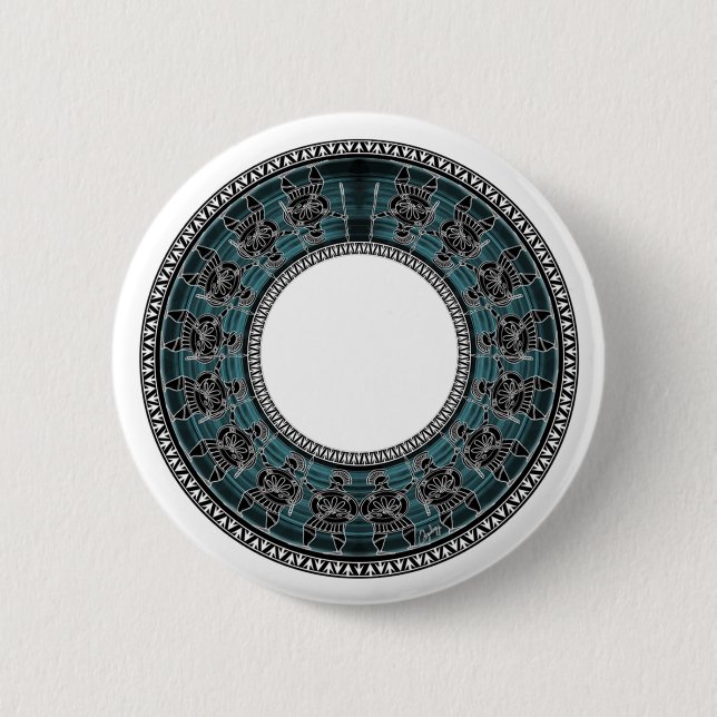 Retro Greek Disk Pinback Button (Front)