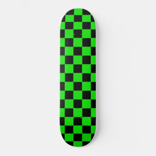 Retro Green and Black Checker Skateboard Deck