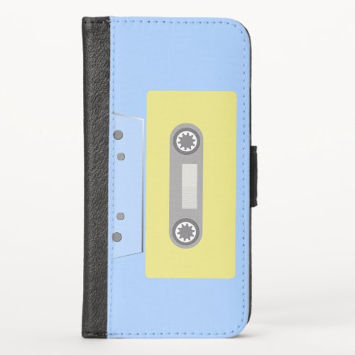 Retro Green and Blue Cassette Tape  iPhone X Wallet Case