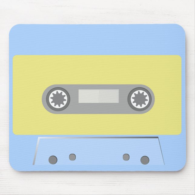 Retro Green and Blue Cassette Tape  Mouse Pad (Front)