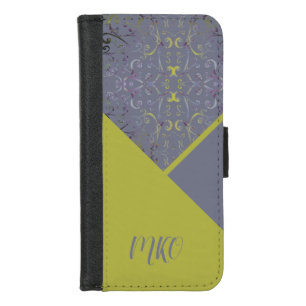 Retro Green and Gray iPhone 8/7 Wallet Case