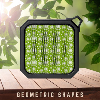 Retro Green And White Dots Abstract Pattern  Bluetooth Speaker by InTrendPatterns at Zazzle
