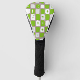 Retro Green and White Starbursts Driver Cover
