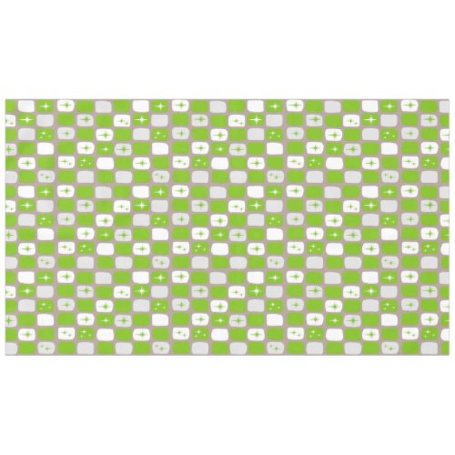 Retro Green and White Starbursts Tablecloth