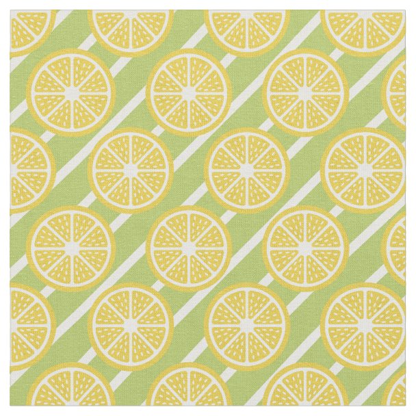 Sliced Lemon Pattern Fabric | Zazzle