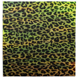 Retro green animal skin texture of leopard napkin