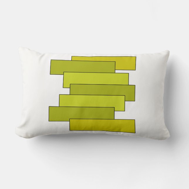 Retro Green Bars Lumbar Pillow (Front)