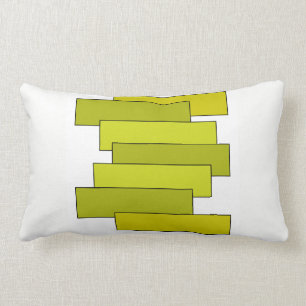 Retro Green Bars Lumbar Pillow