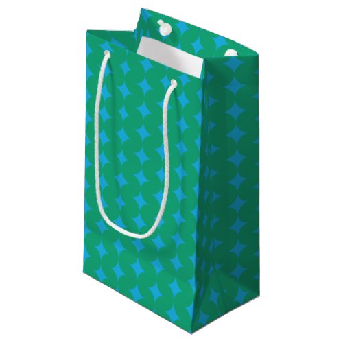 Retro Green Blue Mid Century Modern Geometric Art Small Gift Bag