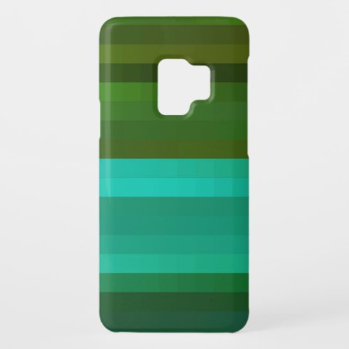 Retro green blue square stripes abstract art Case_Mate samsung galaxy s9 case