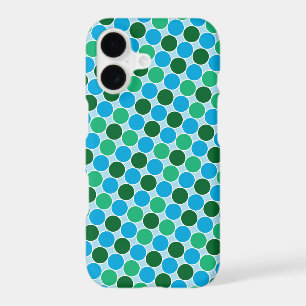 Retro Green Blue Turquoise Dots Geometric Pattern iPhone 17 Case